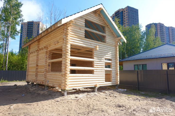 Сруб Дома 6.0х9.0м. с Парилкой из бревна