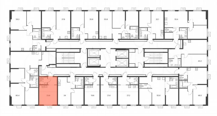 Квартира-студия, 23,6 м², 4/33 эт.