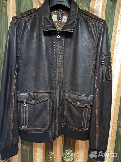 Пальто мужское кожаное