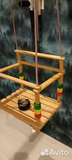 Качели подвесные детские деревянные 33*26*22*120
