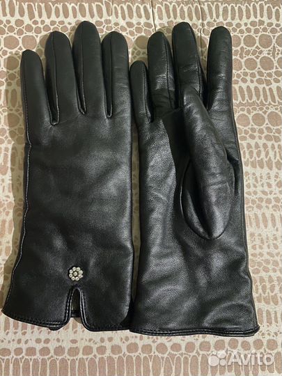 Перчатки женские кожаные зимние