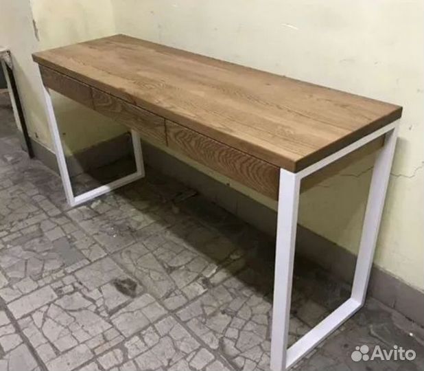 Современный стол в стиле лофт с ящиками