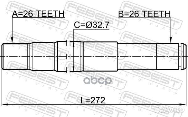 Полуось правая 26X272X26 1412-rexrh Febest