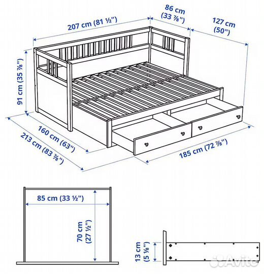 Икеа Хемнес кровать кушетка тахта