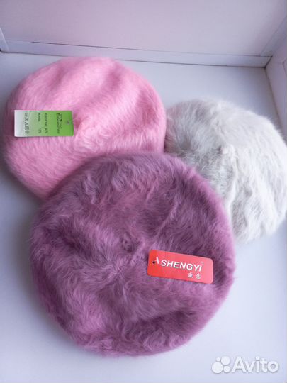 Комплект ангора берет и шарф новые