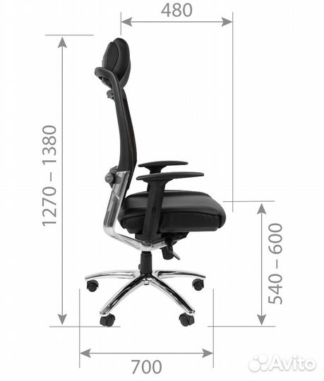 Компьютерное кресло chairman сн-281 хром