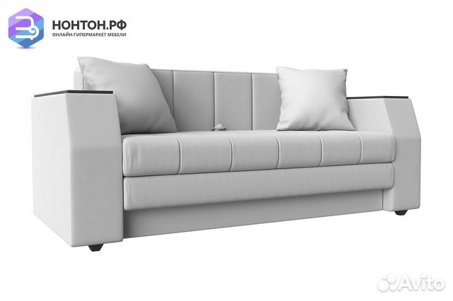 Диван Атлант мини экокожа белая