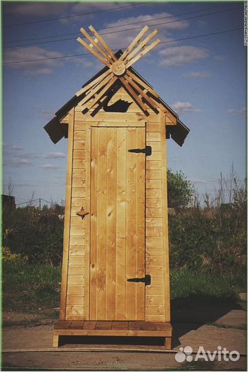 Дачный туалет деревянный с установкой EKF