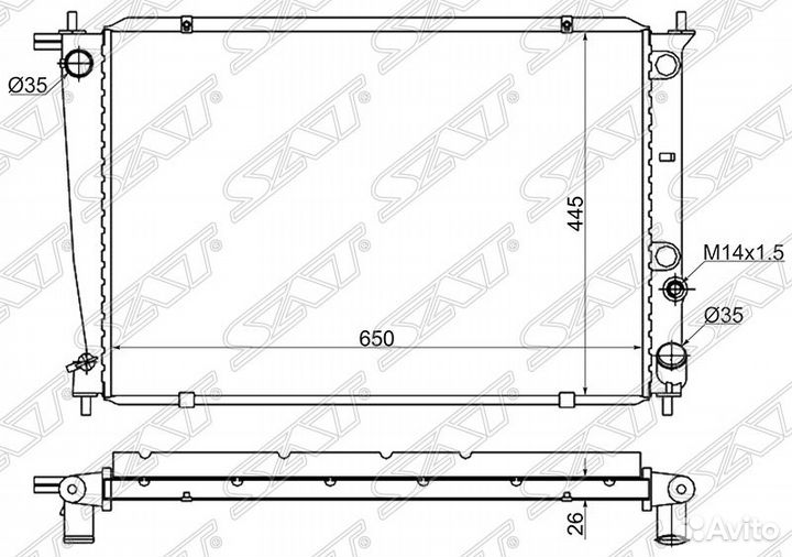 Радиатор hyundai H1/H200/starex 2.5TD/2.6D 97-07