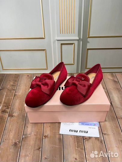 Мокасины с бантом MiuMiu 4 цвета