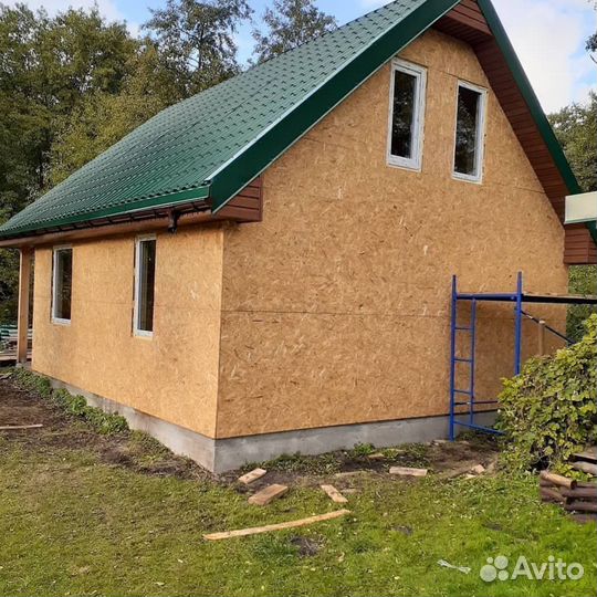 Дачный домик каркасный с мансардой