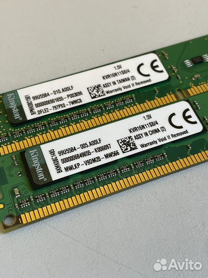 Оперативная память Kingston 4 гб DDR3 KVR16N11S8/4