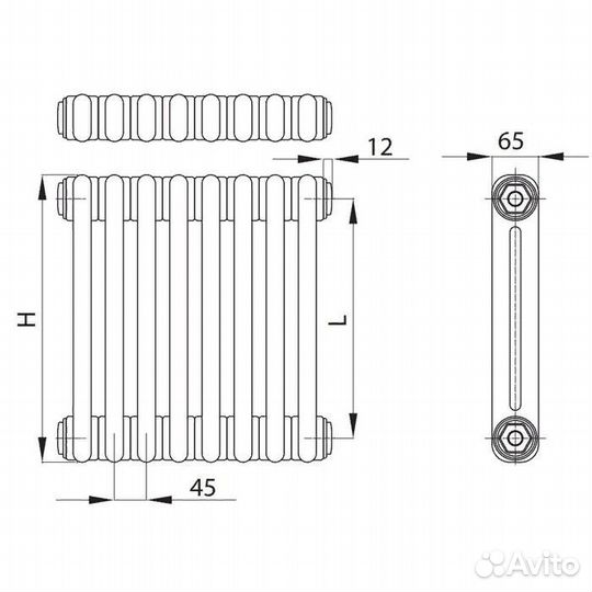 Стальной трубчатый радиатор 2колончатый Irsap tesi 21800/08 T30 (RR218000801A430N01)