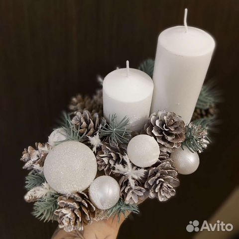 Новогодния композиция со свечами