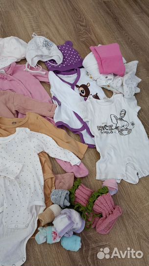 Детские вещи пакетом для девочек от 0 до 6 месяцев