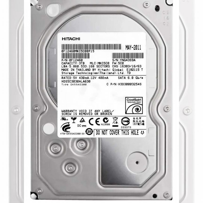 [H3D30003254S] Жесткий Диск Hitachi 3tb Coolspin H3d30003254s