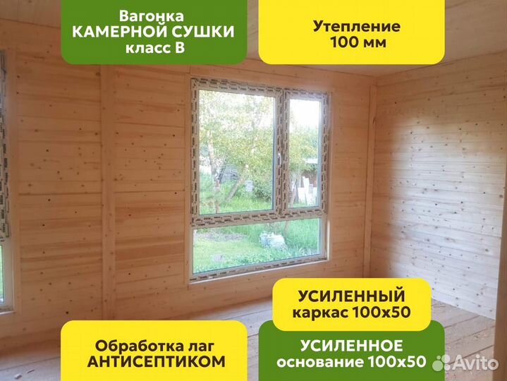 Каркасный Дачный дом 6х7,5 честные цены