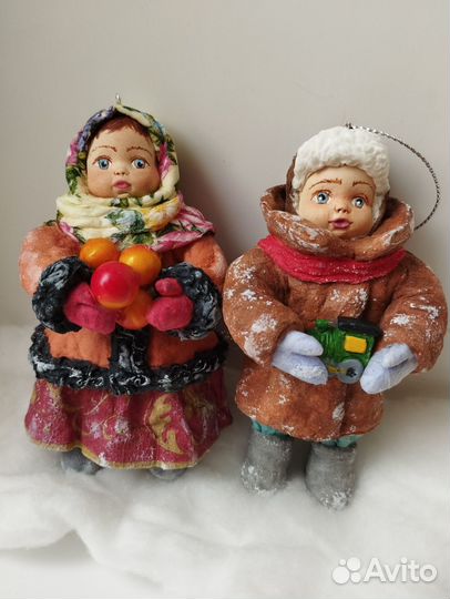 Ватные елочные игрушки