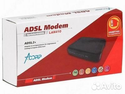 Модем Acorp Sprint adsl LAN410 - новый - есть 5 шт