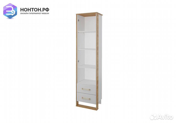 Шкаф Сити бело-серый / дуб небраска