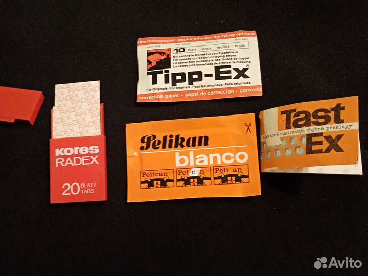 Корректирующие бумажки для печатной машинки