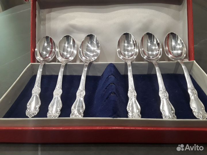 Столовые приборы СССР Мельхиор. Ложки 6шт.коробка