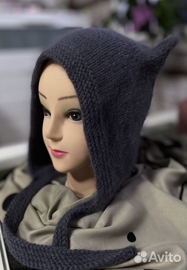 Шапка чепчик с ушками, котошапка