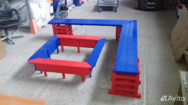 Песочница, скамейка и столик для сада