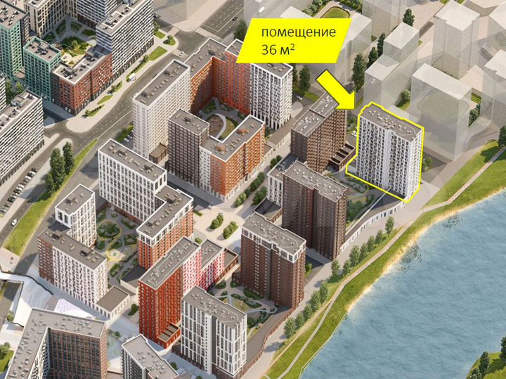 ЖК «Прокшино», 36 м2, торговое помещение