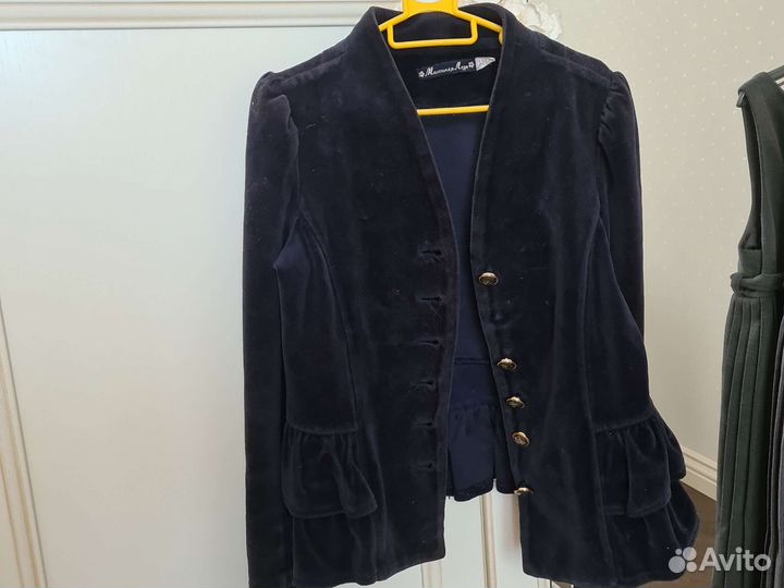 Пиджак бархатный для девочки маленькая леди 134