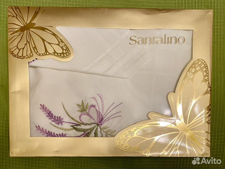 Скатерть с вышивкой 150х220см Салфетки 6 шт 45х45