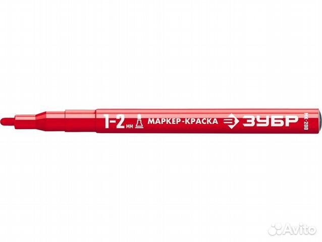 Маркер-краска зубр, 1 мм круглый, красный, мк-200