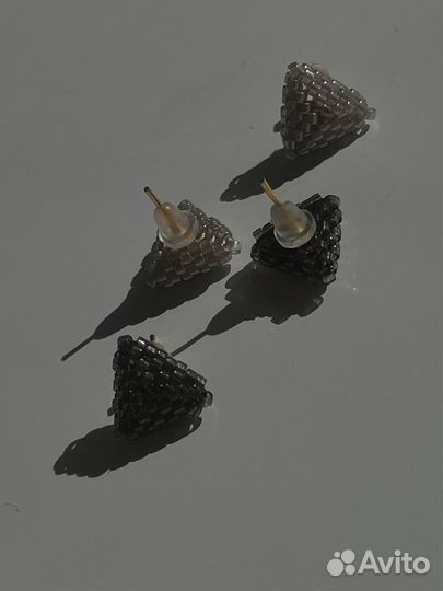 Серьги и кольцо из бисера