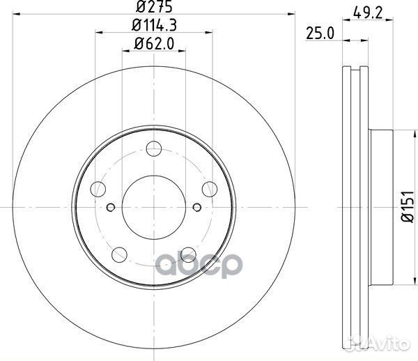 Диск тормозной перед ND1015K nisshinbo