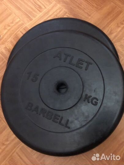 Спортивные блины по 15 кг Barbell Atlet