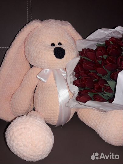 Зайчики из плюшевой пряжи