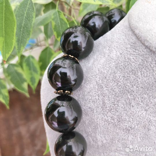 Колье бусы гагат Грузия