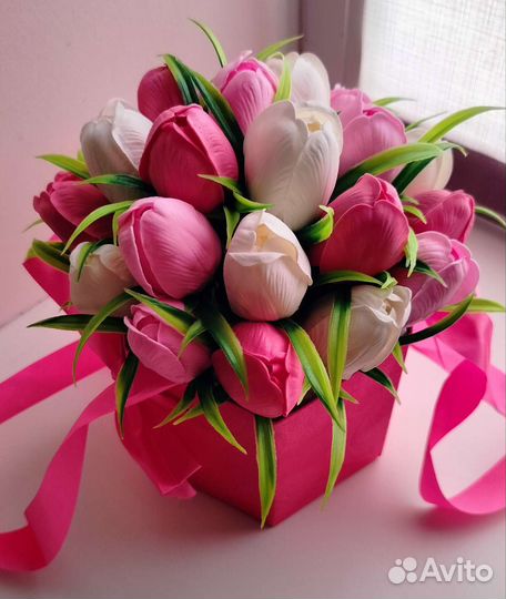 Букет тюльпанов из мыла