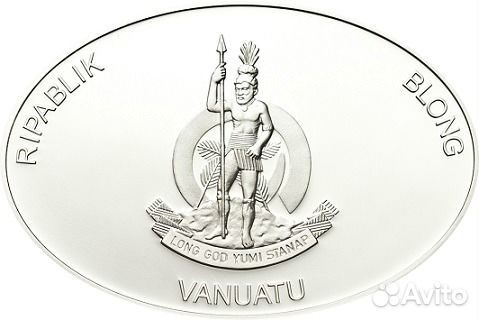 Монета Пират Черная борода Вануату 2012 год футляр