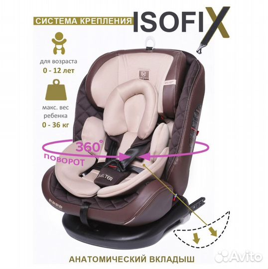 Автокресло детское поворотное Shelter Isofix