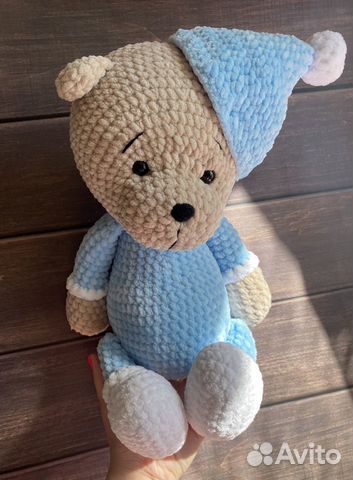 Вязаный плюшевый мишка ручной работы