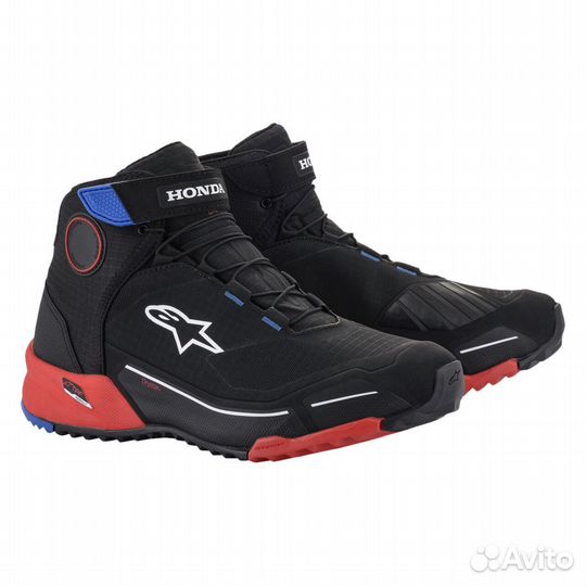 Motorradstiefel Alpinestars Honda CR-X Drystar Riding Schwarz-Rot-Blau Blau, Rot, Schwarz