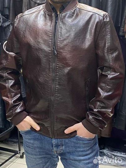 Мужская кожаная куртка турецкая