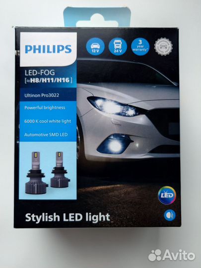 Лампы LED Philips Ultinon Pro 3022 H8 H11 H16