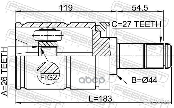 Шрус внутренний перед лев Febest 1911-E53LH 191