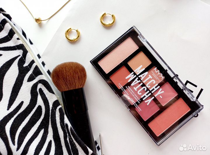 NYX пудра хайлайтер +тени 6 цветов Melon