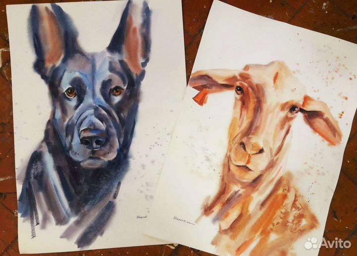 Акварель картины 80х60, оригиналы