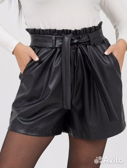Шорты экокожа