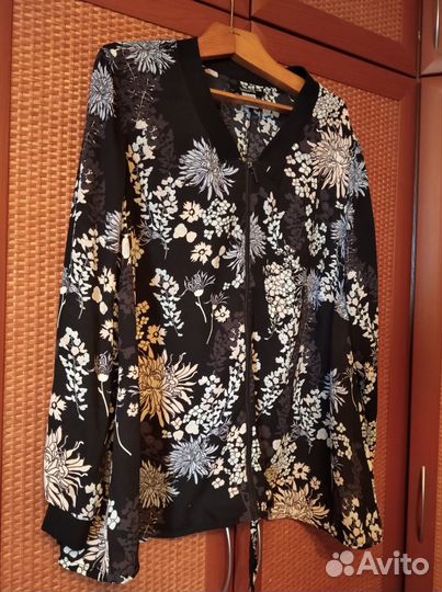 Батник на молнии плотный шифон