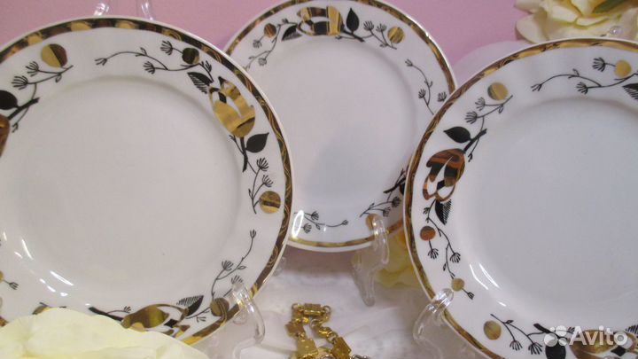 Десертные тарелки Золотая Роза Вербилки 65 год